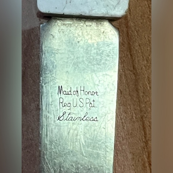 VINTAGE MAID OF HONOR SOUP LADLE SPOON STAINLESS WHEAT PLASTIC‎ HANDLE USA - Picture 2 of 5